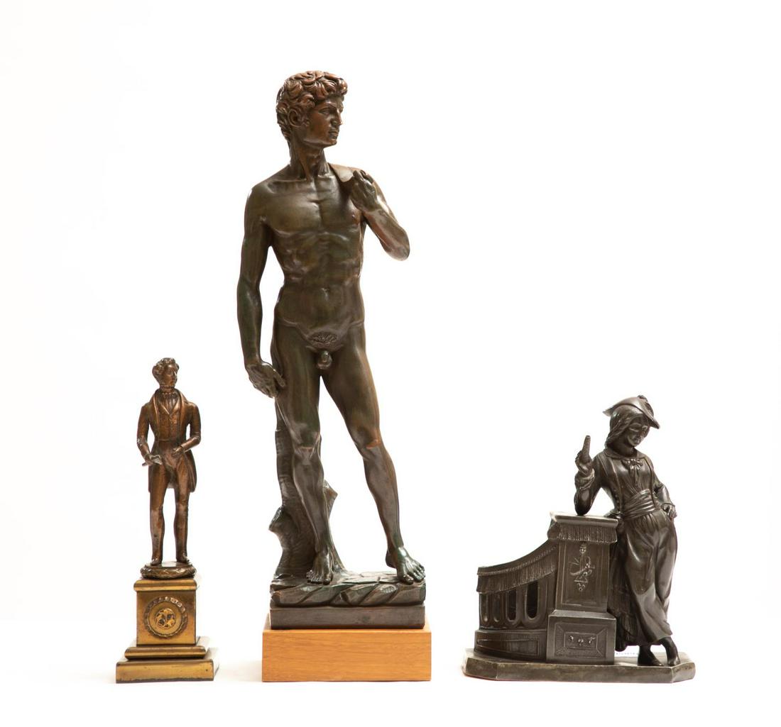 Group of Three Bronze Figural Sculptures (1 of 6)