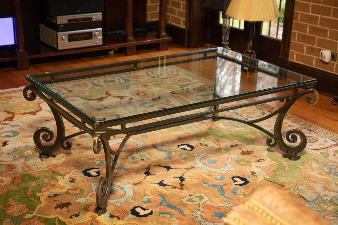 Contemporary Glass & Steel Coffee Table (1 of 3)