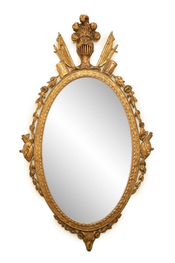English Giltwood Armorial Wall Mirror (1 of 5)