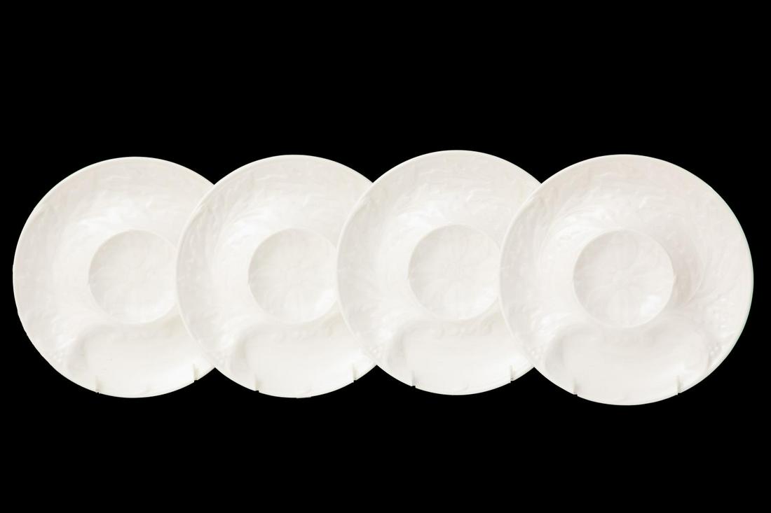 Set of Four Gien White Porcelain Appetizer Plates (1 of 4)