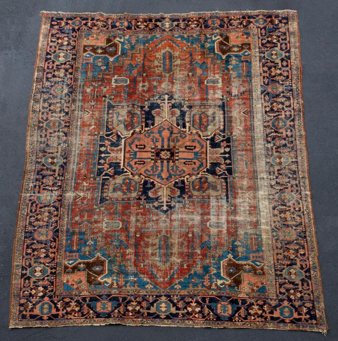HAND WOVEN HERIZ AREA RUG, APPROX. 11' 4" X 8' 5": Iranian. Hand woven wool Heriz carpet. Approx. 11' 4" x 8' 5"