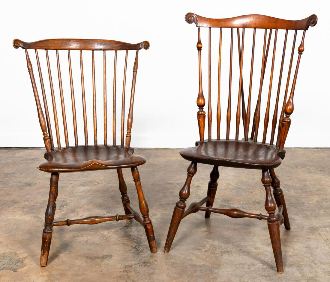 TWO WINDSOR SIDE CHAIRS, ONE WALLACE NUTTING (1 of 9)