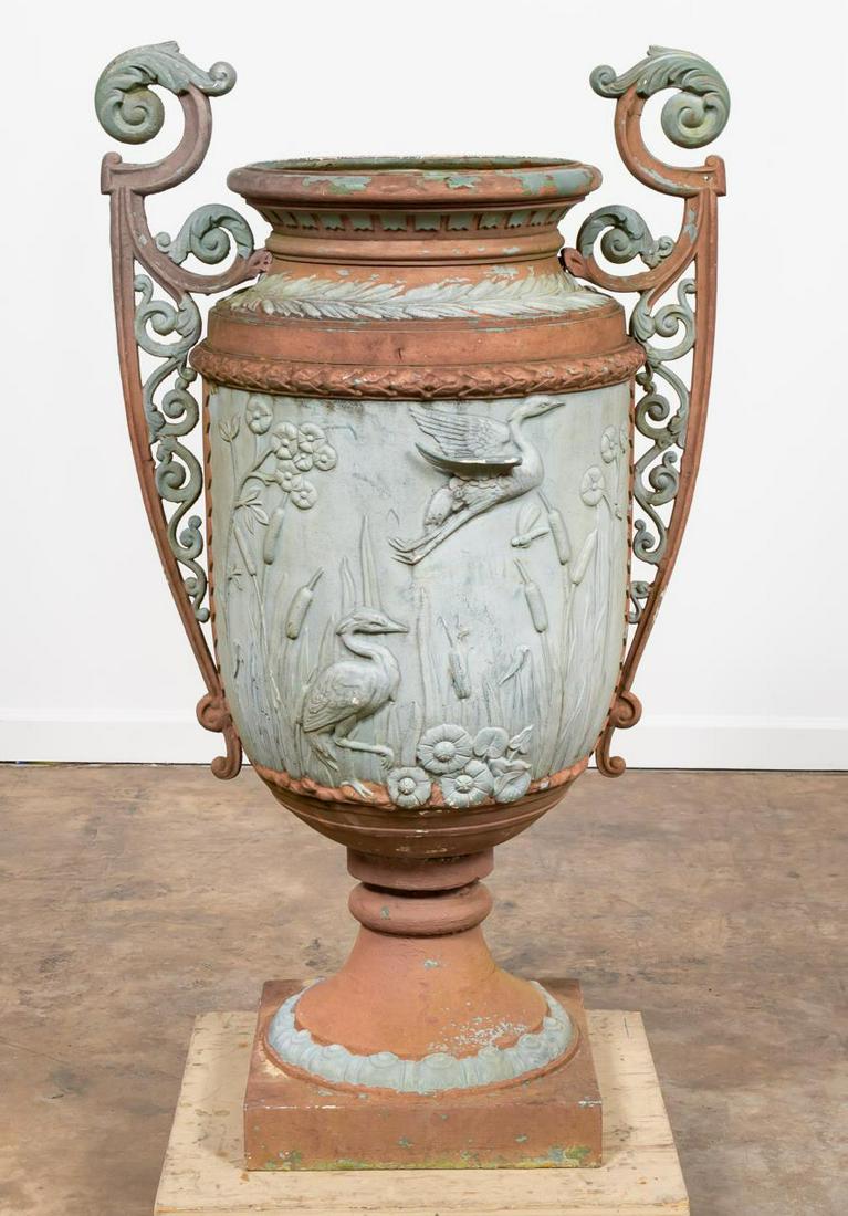 19TH C. AESTHETIC MOVEMENT CAST IRON GARDEN URN (1 of 7)
