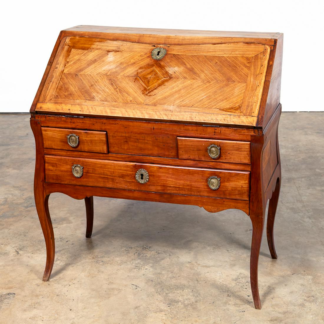 19TH C. LOUIS XV STYLE FALL FRONT DESK (1 of 7)