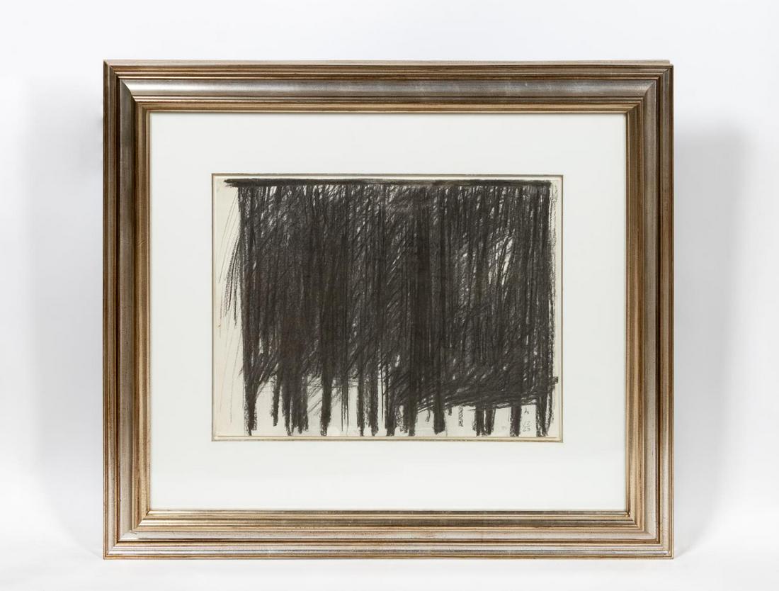 JACK TWORKOV ABSTRACT CHARCOAL ON PAPER, 1963: Jack Tworkov (Polish/new York, 1900-1982). "Untitled Abstract" -1963, charcoal on paper. Signed and dated lower right. Provenance: Acquired from Nancy Hoffman Gallery in New York in 1983. Note: Includ