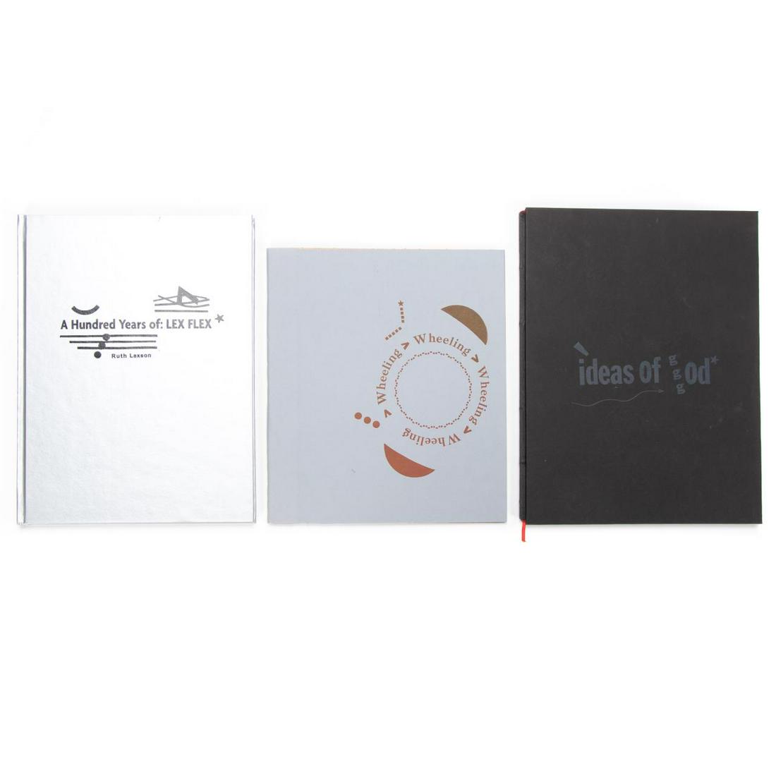 3 PCS, COLLECTION OF RUTH LAXSON ARTIST'S BOOKS: Ruth Laxson (American/Georgia, 1924-2019). Group of three small edition art books comprising "Wheeling" -1992, edition of 200; "Ideas of God" -2008, signed and numbered 22 of 100; and "A Hundred years