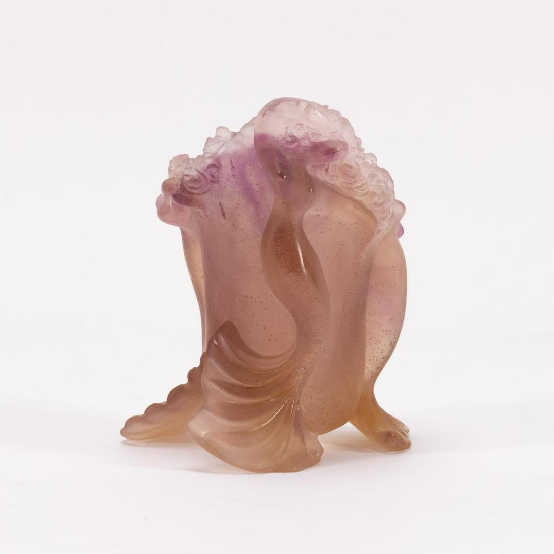 DAUM, SMALL PATE DE VERRE CRYSTAL MERMAID VASE (1 of 6)