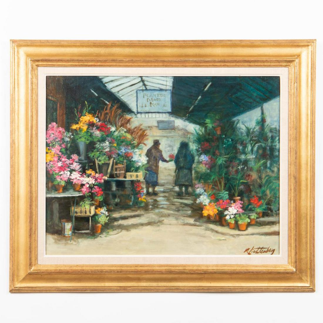 MANES LICHTENBERG, FLOWER MARKET, OIL ON CANVAS (1 of 5)
