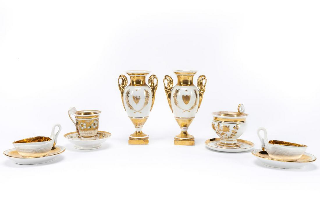 10 PCS, GILT OLD PARIS & SEVRES STYLE PORCELAIN (1 of 7)