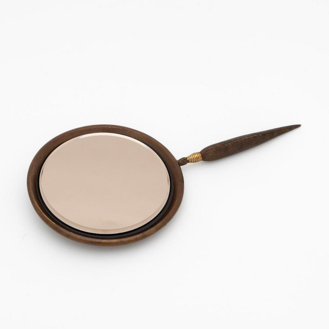 SIGNED BRONZE ERTE ART DECO STYLE HAND MIRROR (1 of 5)