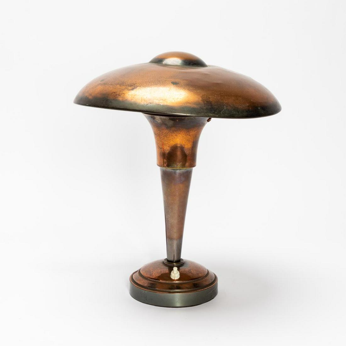 PERIOD ART DECO COPPER "MUSHROOM" TABLE LAMP (1 of 5)