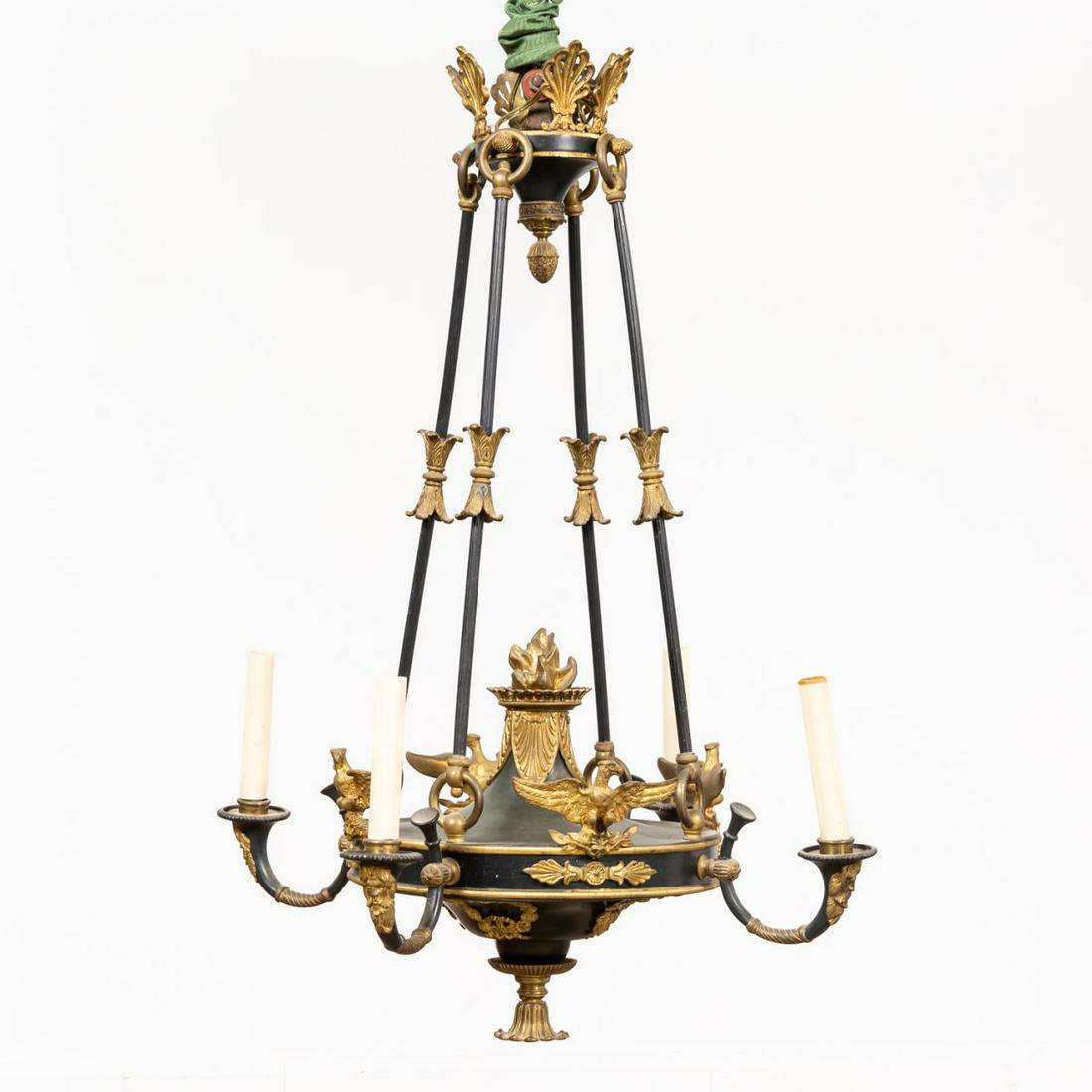 20TH C. FRENCH EMPIRE STYLE FOUR-LIGHT CHANDELIER (1 of 6)