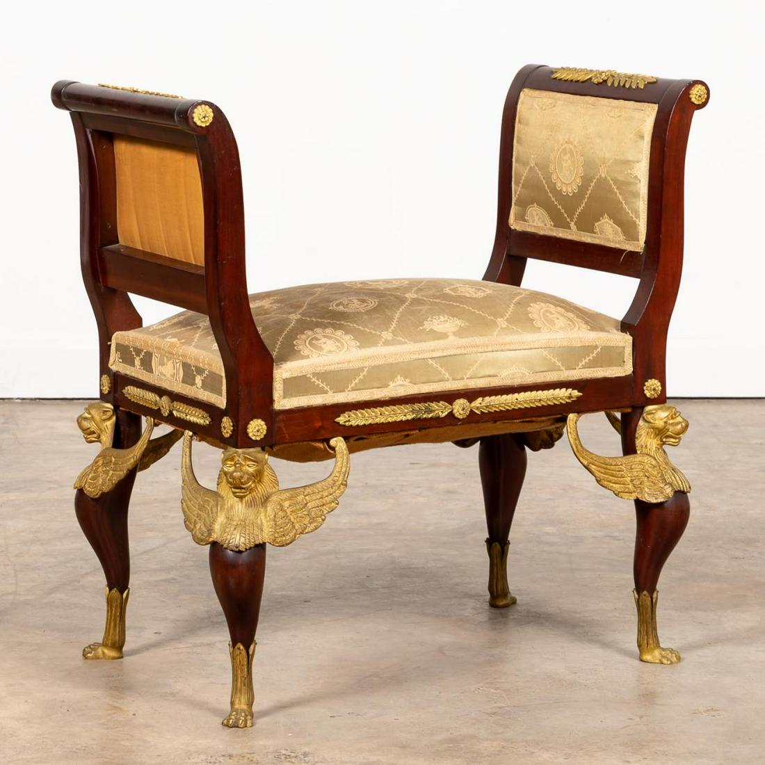 EMPIRE REVIVAL ORMOLU MOUNTED MAHOGANY BANQUETTE (1 of 5)