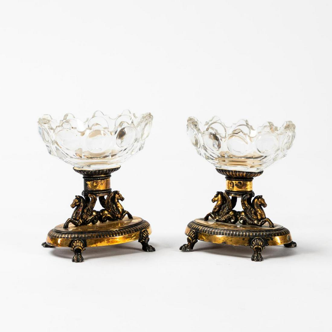PR., FRENCH VERMEIL & CRYSTAL FIGURAL SALT CELLARS (1 of 7)