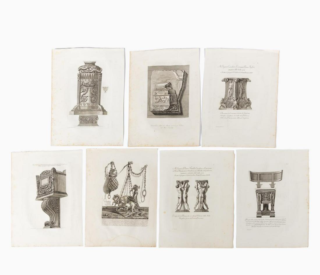 7 PCS GIOVANNI PIRANESI DECORATIVE ARTS ENGRAVINGS (1 of 4)