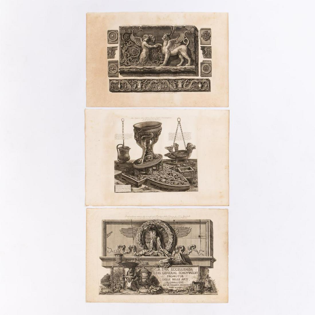 3 PCS GIOVANNI PIRANESI, ARCHITECTURAL ENGRAVINGS (1 of 6)