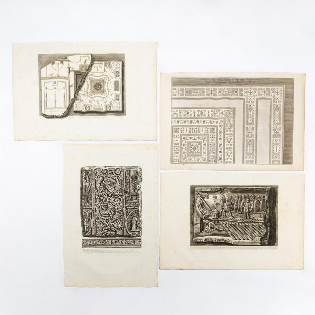 4 PCS, GIOVANNI PIRANESI ANTIQUE ENGRAVINGS (1 of 6)