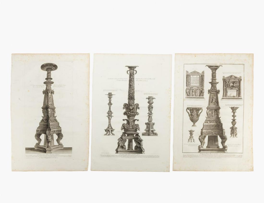 3 PCS, PIRANESI CLASSICAL ENGRAVINGS, CANDELABRUM (1 of 4)