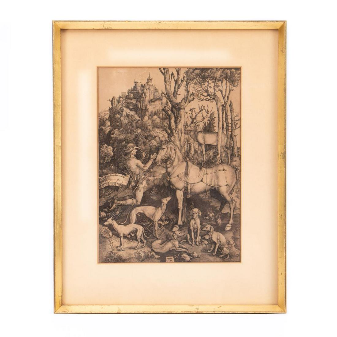 DURAND AFTER DURER, 'ST. EUSTACE' ENGRAVING (1 of 9)