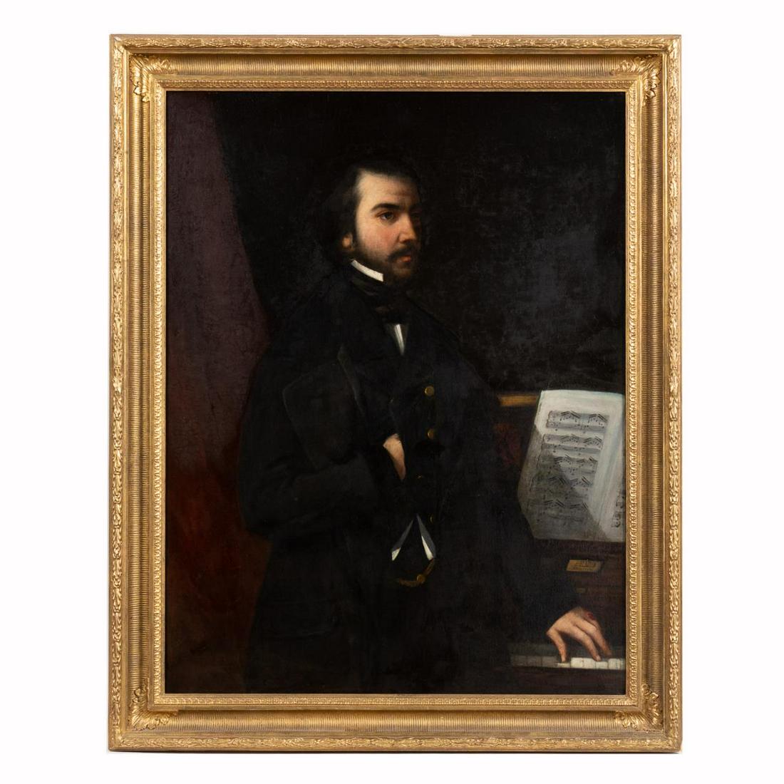 CONTINENTAL SCHOOL, PORTRAIT OF MUSICIAN, FRAMED (1 of 6)