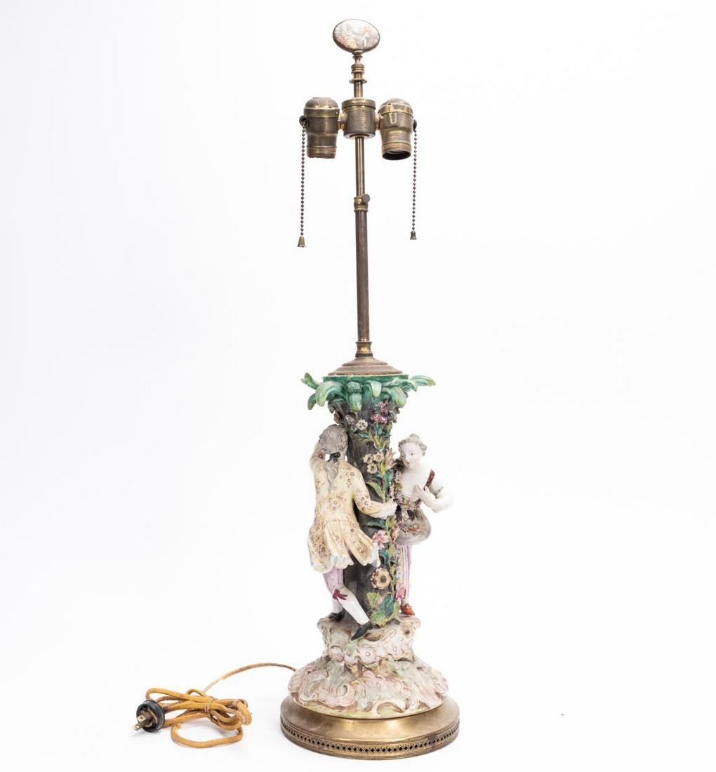 DRESDEN PORCELAIN FIGURAL TABLE LAMP (1 of 5)