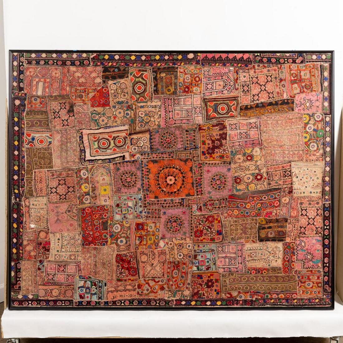 VINTAGE INDIAN SHISHA TEXTILE COLLAGE WITH MIRRORS (1 of 5)