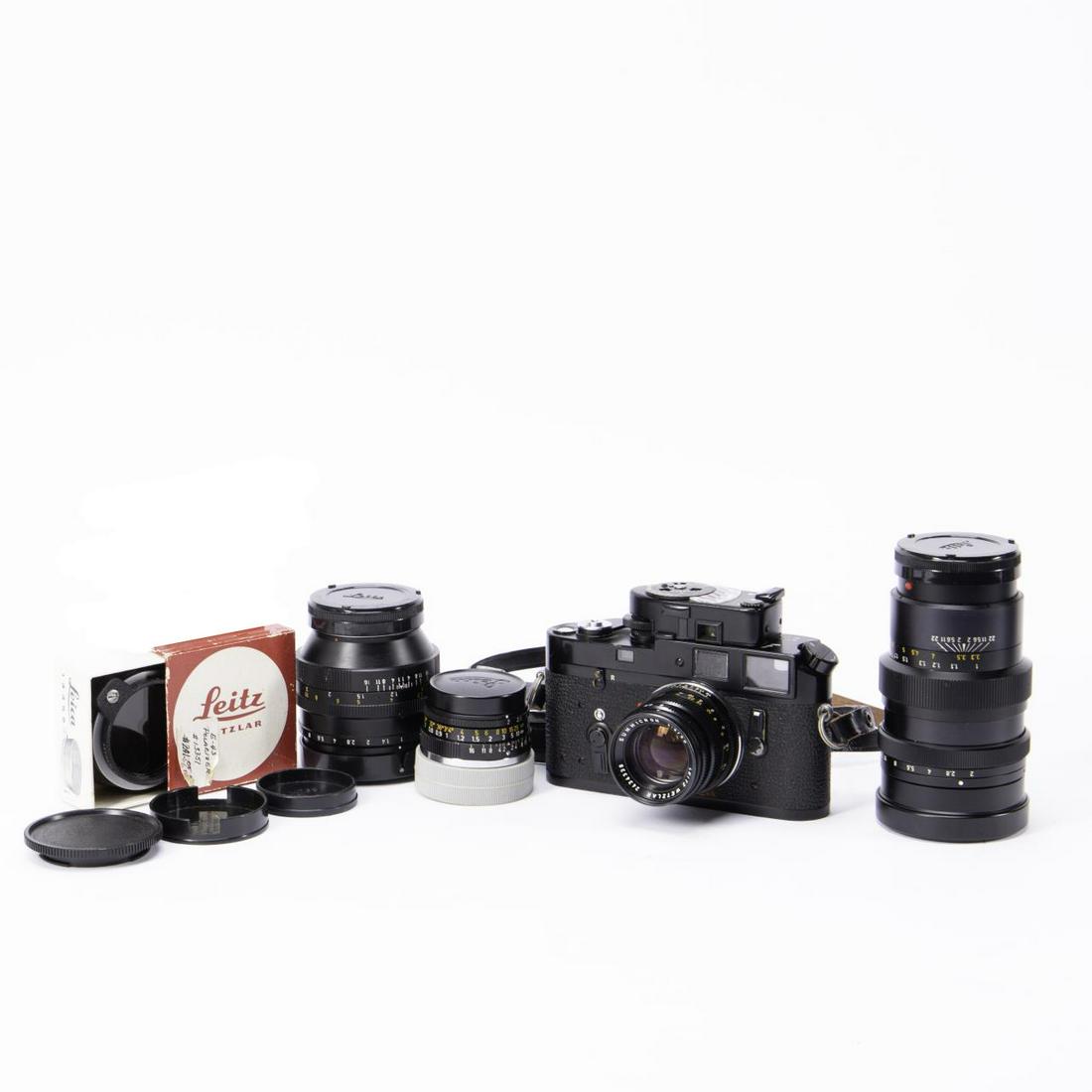 LEICA M4 BLACK PAINT CAMERA, 4 LEICA LENSES & BAG (1 of 9)