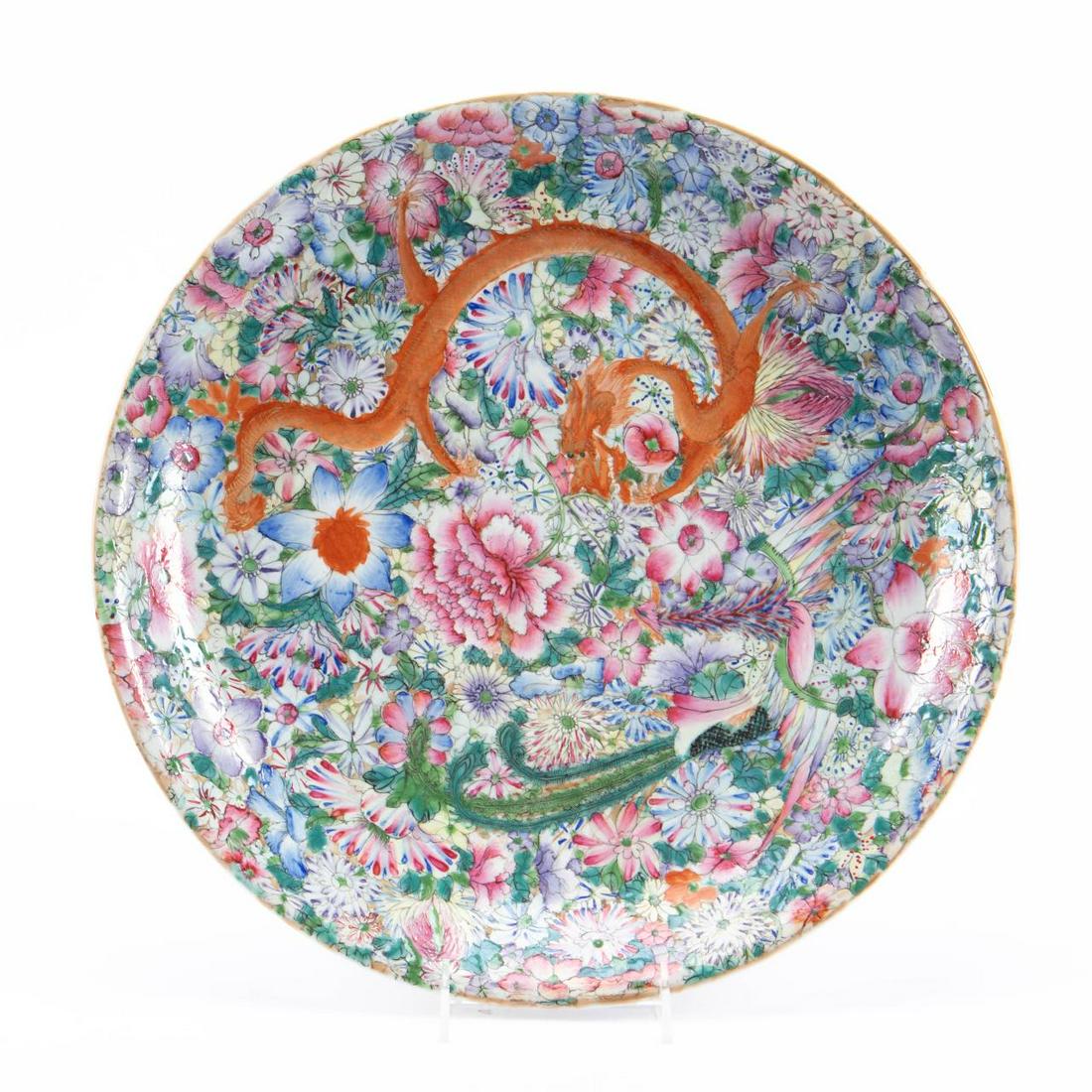 CHINESE ROUND 1000 FLOWERS & FIGURAL MOTIF CHARGER (1 of 5)