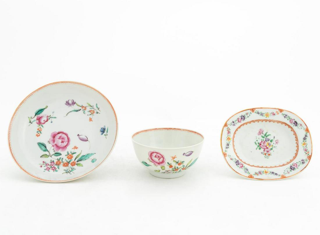 CHINESE EXPORT PORCELAIN CUP, SAUCER & DISH (1 of 4)
