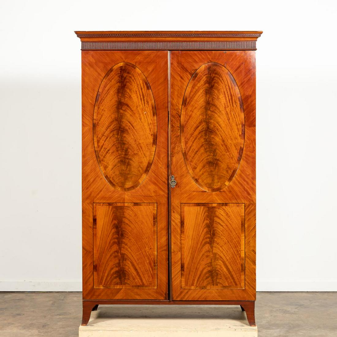 E. 20TH C. GEORGIAN STYLE MAHOGANY ARMOIRE (1 of 4)