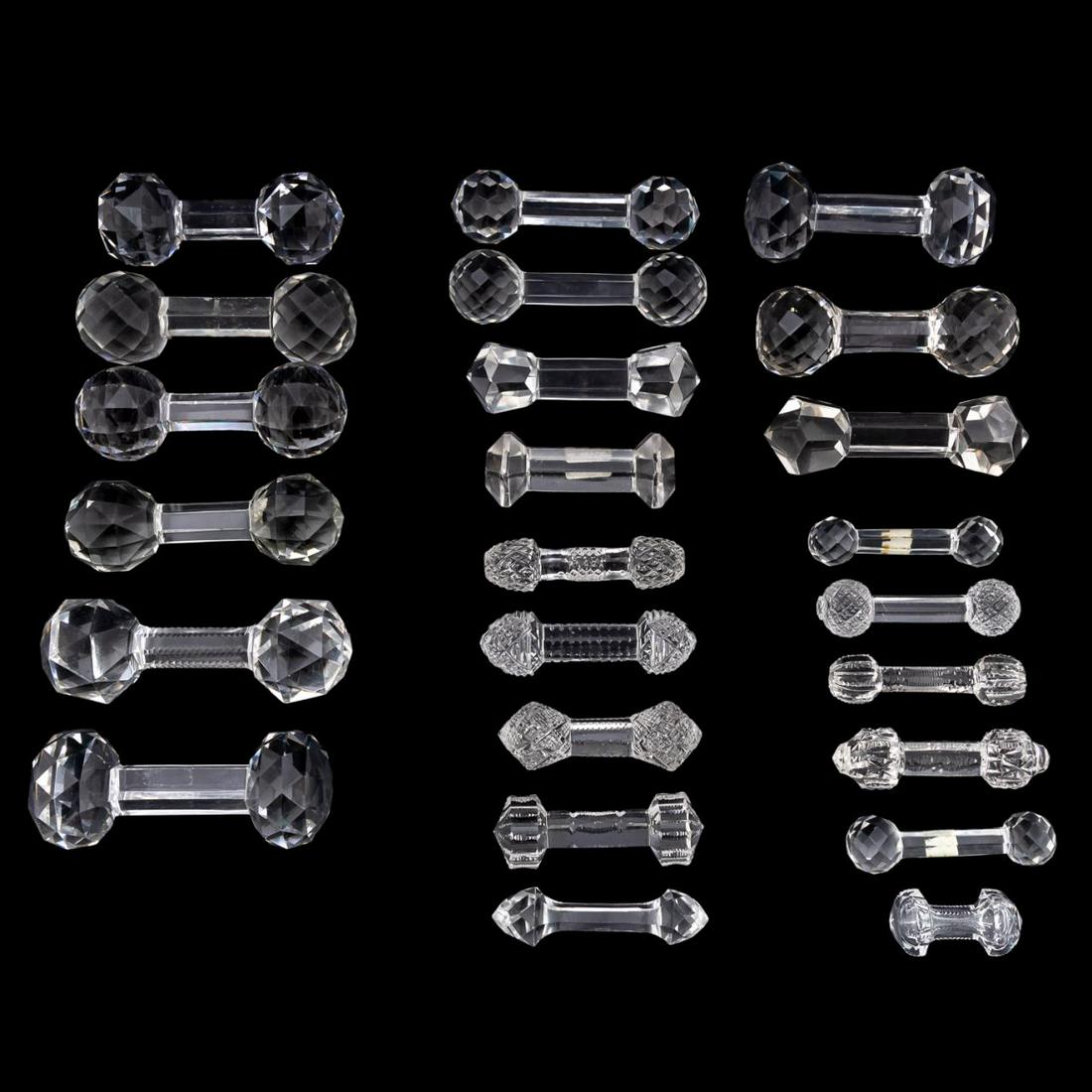 24 MISC. MAINLY FACETED GLASS KNIFE RESTS (1 of 7)
