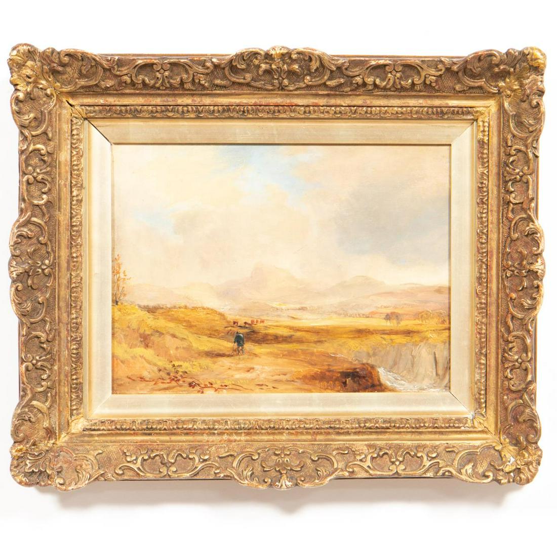 SCOTTISH OIL ON PANEL LANDSCAPE, GILTWOOD FRAME (1 of 5)