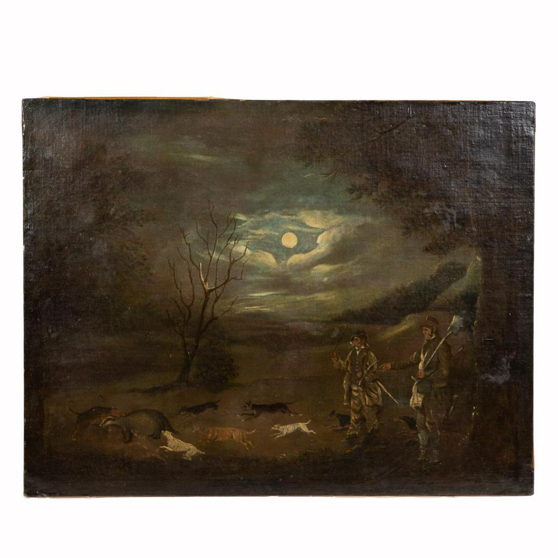 ENGLISH SPORTING ART, HUNTING OIL ON CANVAS (1 of 4)