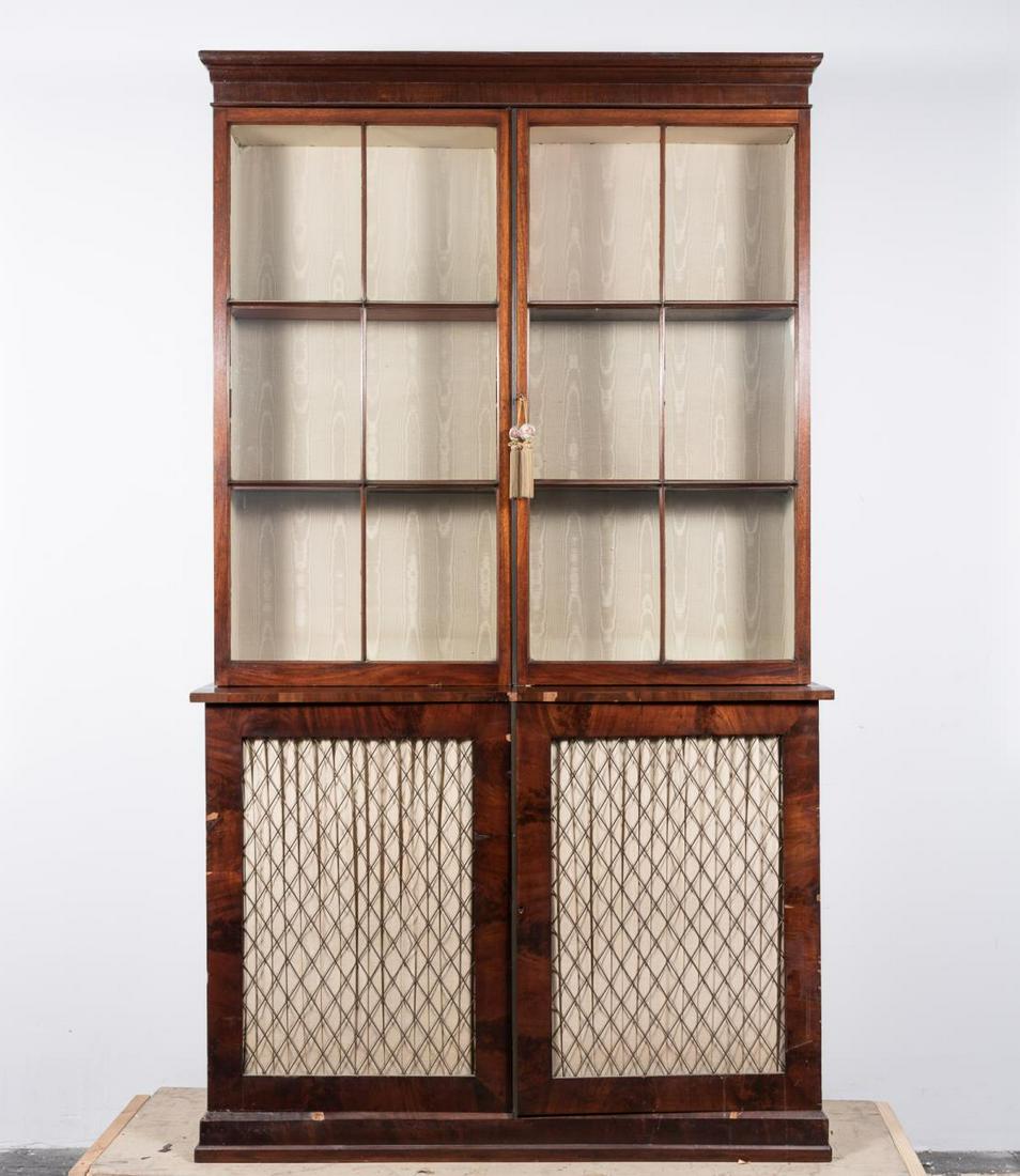 WILLIAM IV 2-DOOR MAHOGANY BOOKCASE CABINET (1 of 6)
