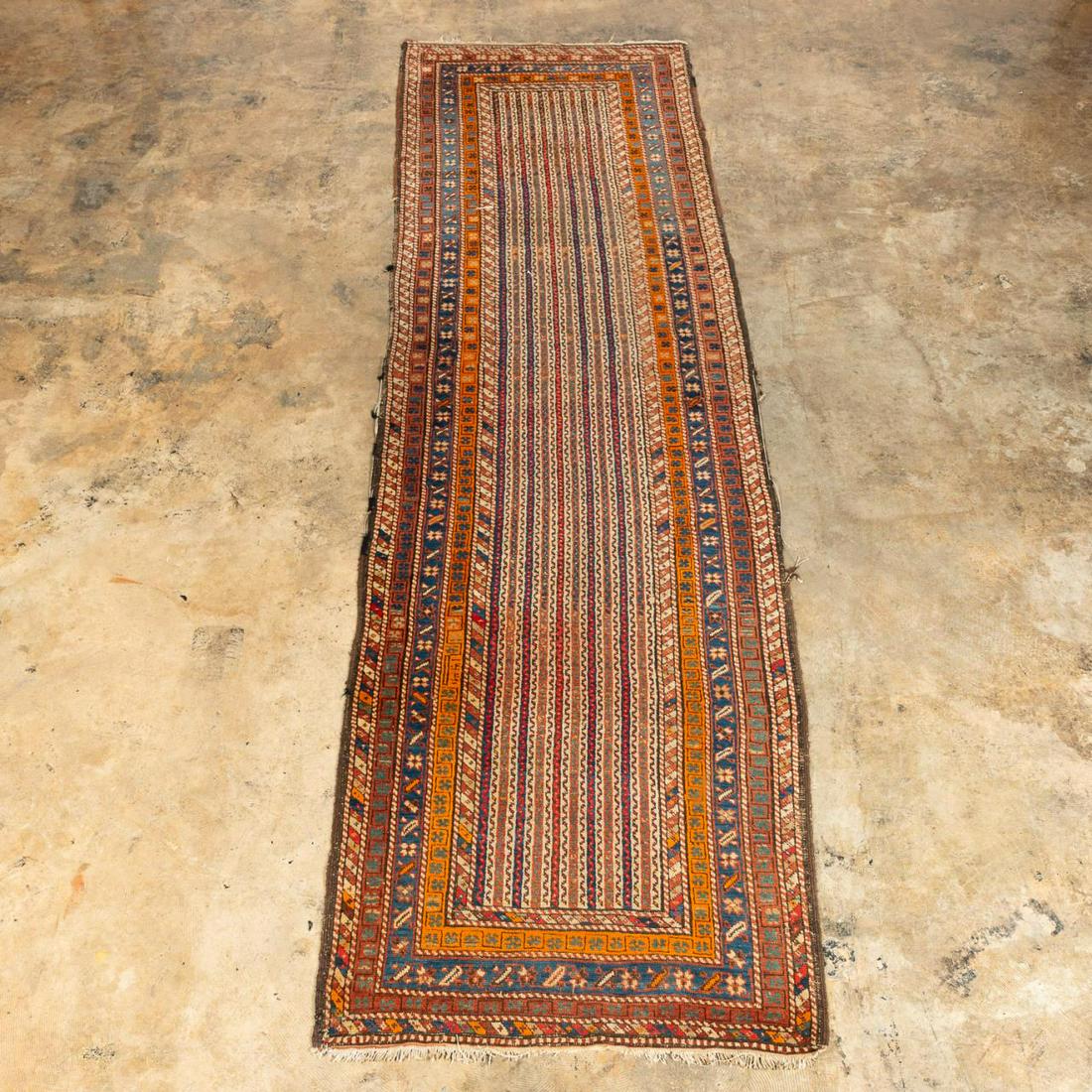 1912 ANTIQUE KURDISH CARPET, 10'4" x 3'11" (1 of 4)