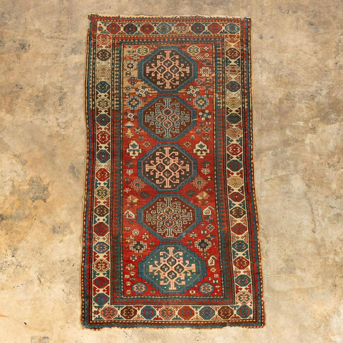ANTIQUE KAZAK CARPET, 6'11" x 3'7 (1 of 4)