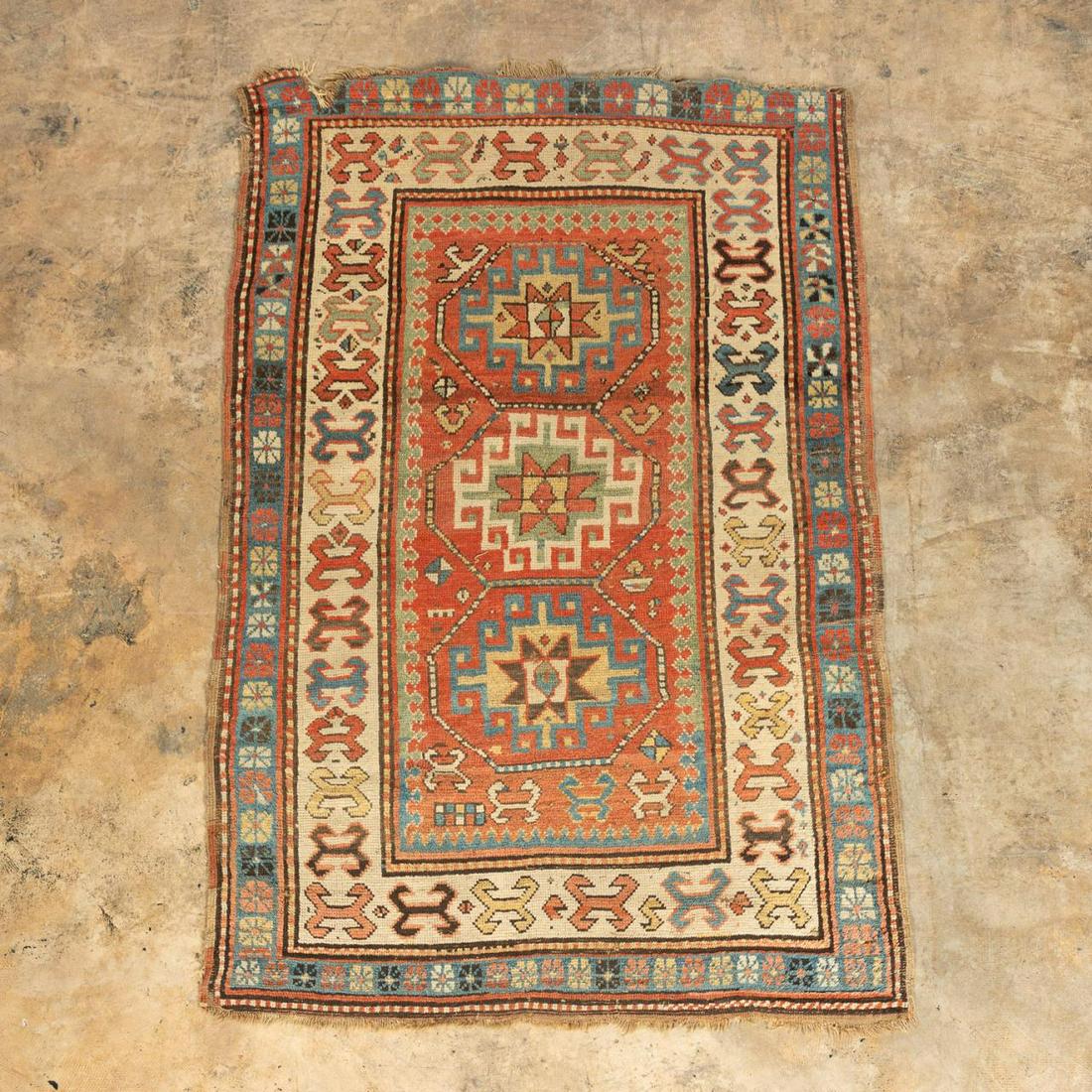 ANTIQUE KAZAK CARPET, 6'2" x 3'10" (1 of 4)