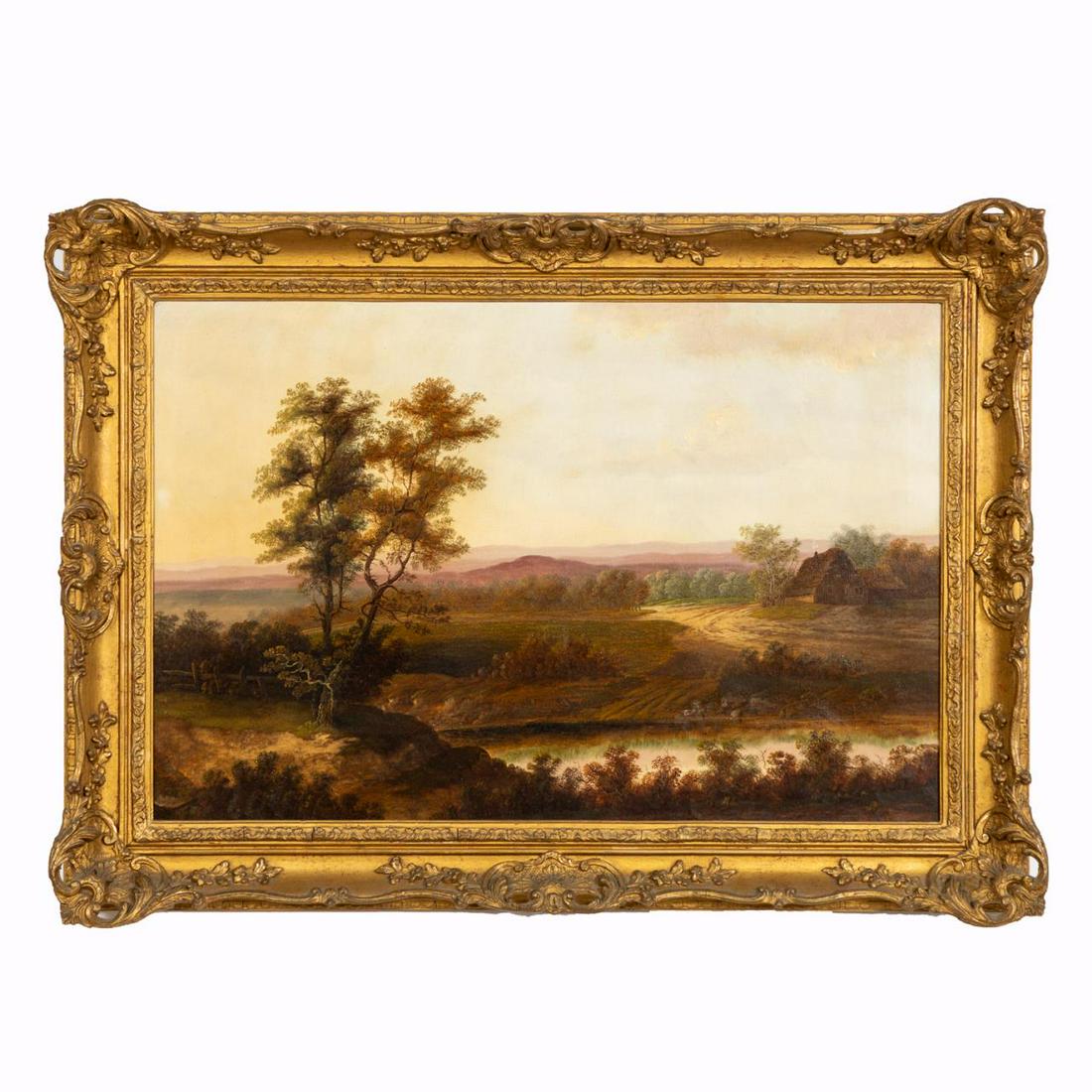 CHARLES MORRIS, PASTORAL LANDSCAPE, OIL ON CANVAS (1 of 4)