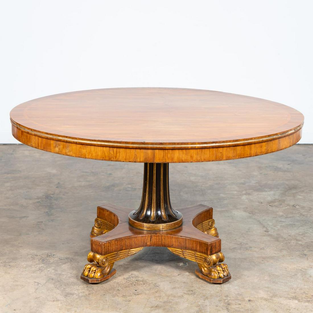 19TH C. PARCEL GILT & EBONIZED BREAKFAST TABLE (1 of 6)