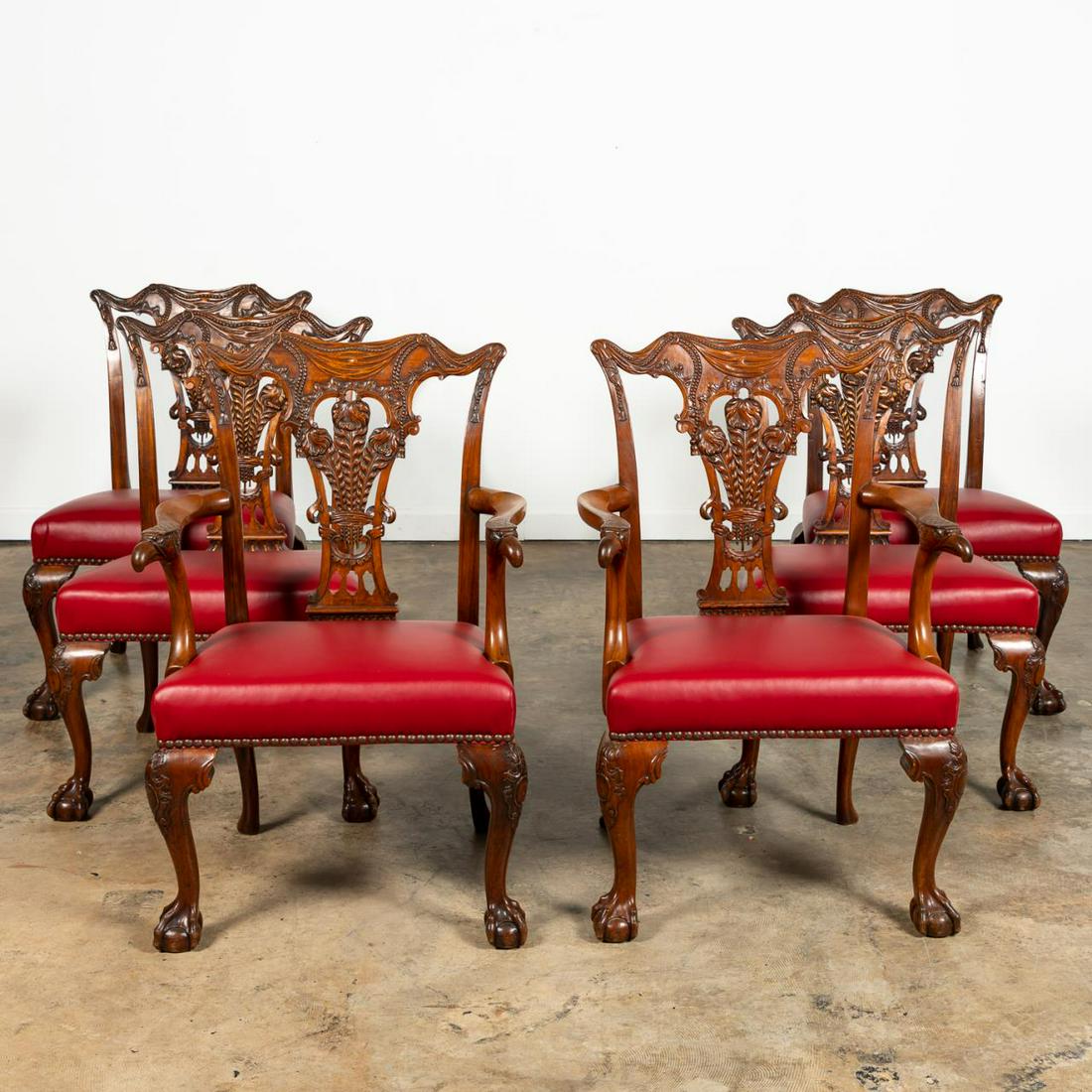 SET, SIX ENGLISH GEORGIAN MAHOGANY CHAIRS, C. 1780 (1 of 6)