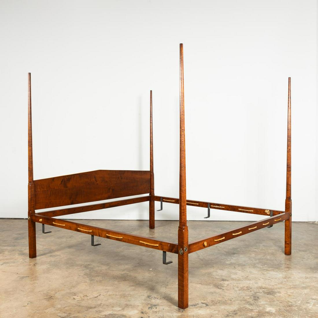 D.R. DIMES FEDERAL STYLE KING SIZE TIGER MAPLE BED (1 of 6)