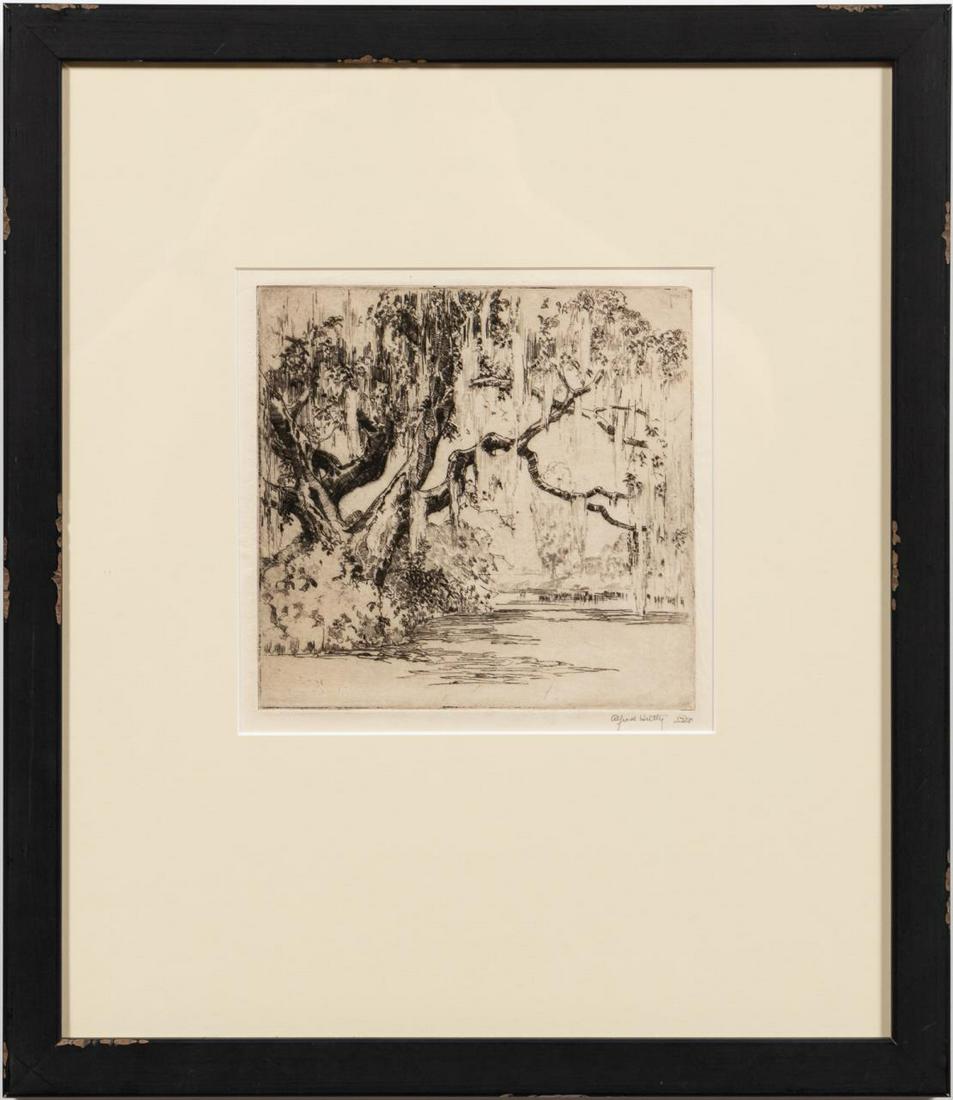 ALFRED HUTTY, MAGNOLIA GARDENS, CHARLESTON ETCHING (1 of 3)