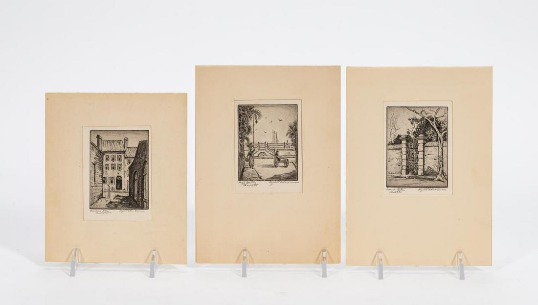 3PC ELIZABETH O'NEILL VERNER CHARLESTON ETCHINGS (1 of 6)