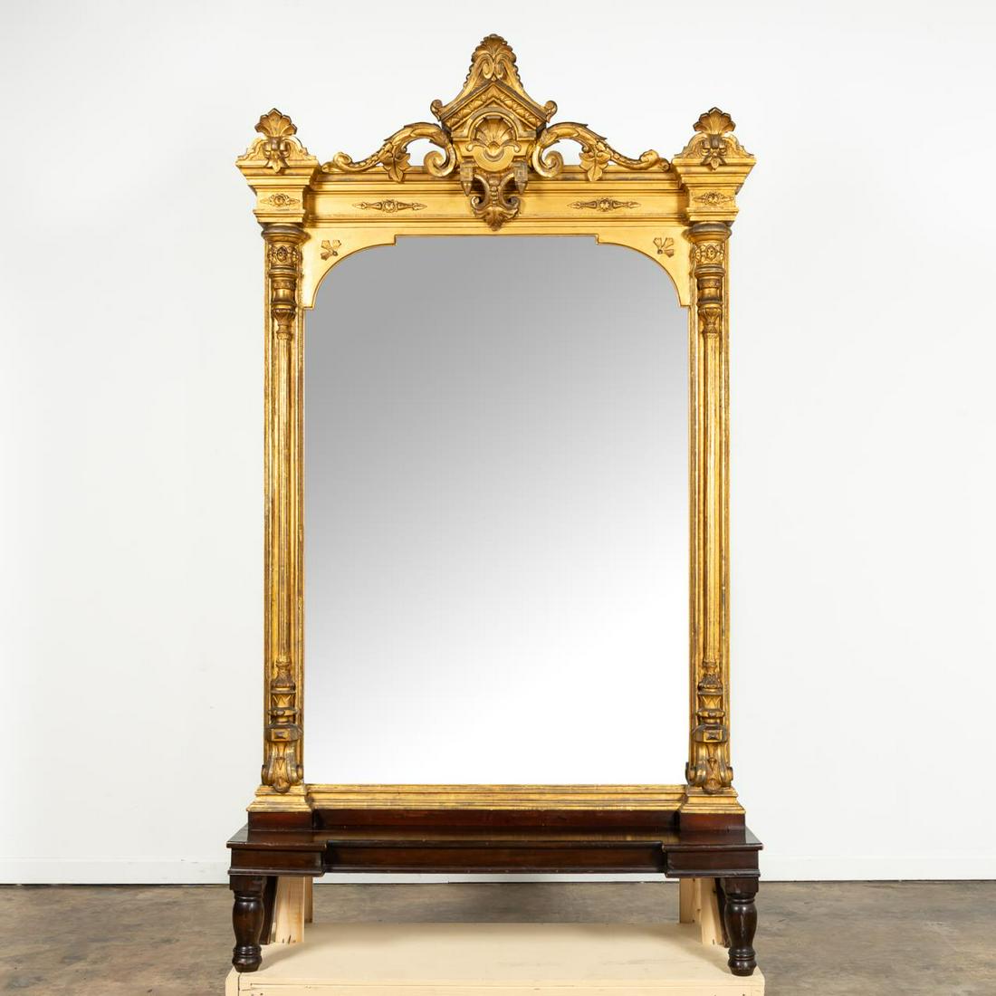 19TH C. RENAISSANCE REVIVAL GILTWOOD PIER MIRROR (1 of 9)