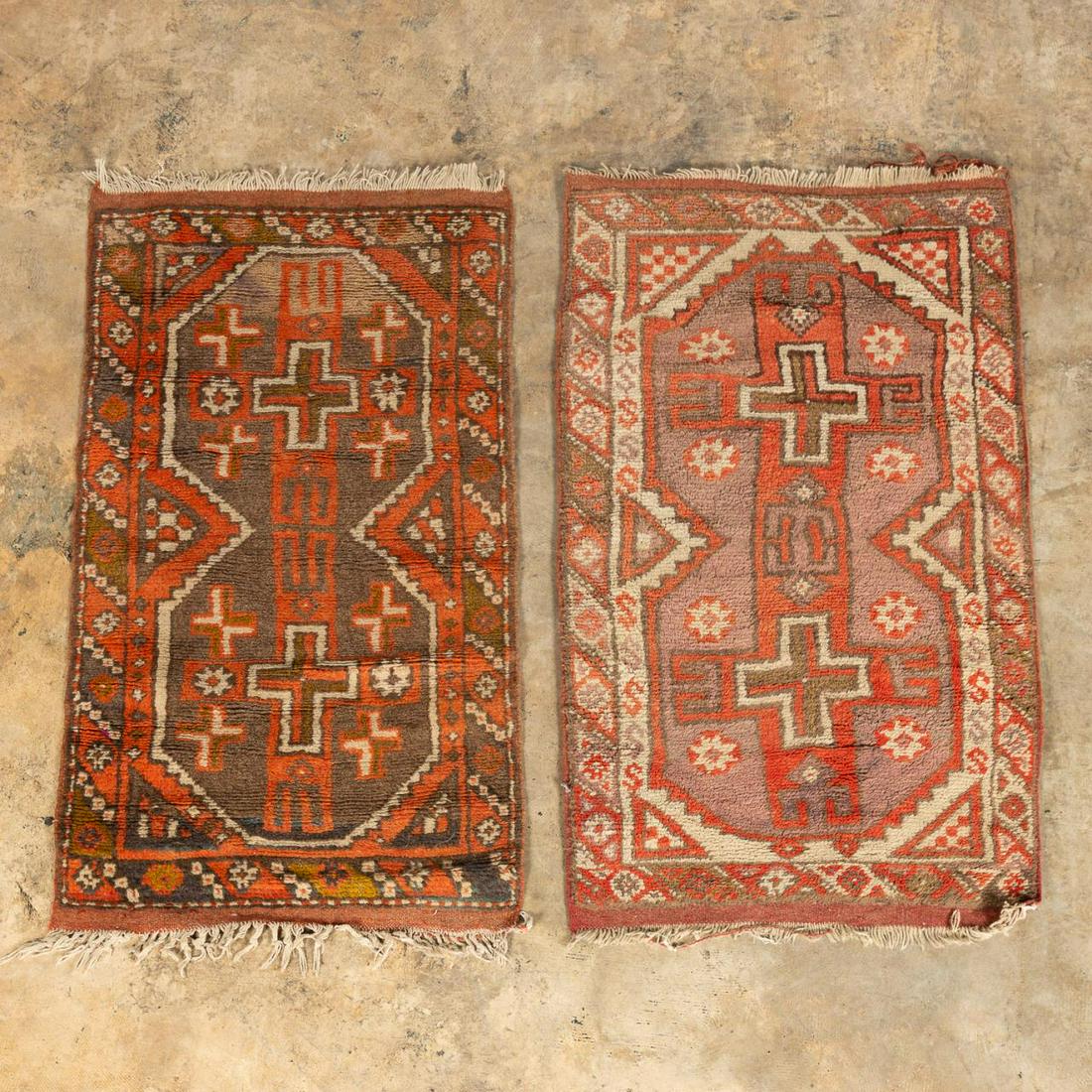PAIR ANATOLIAN TRIBAL RUGS, 3'8" x 2'1" (1 of 6)