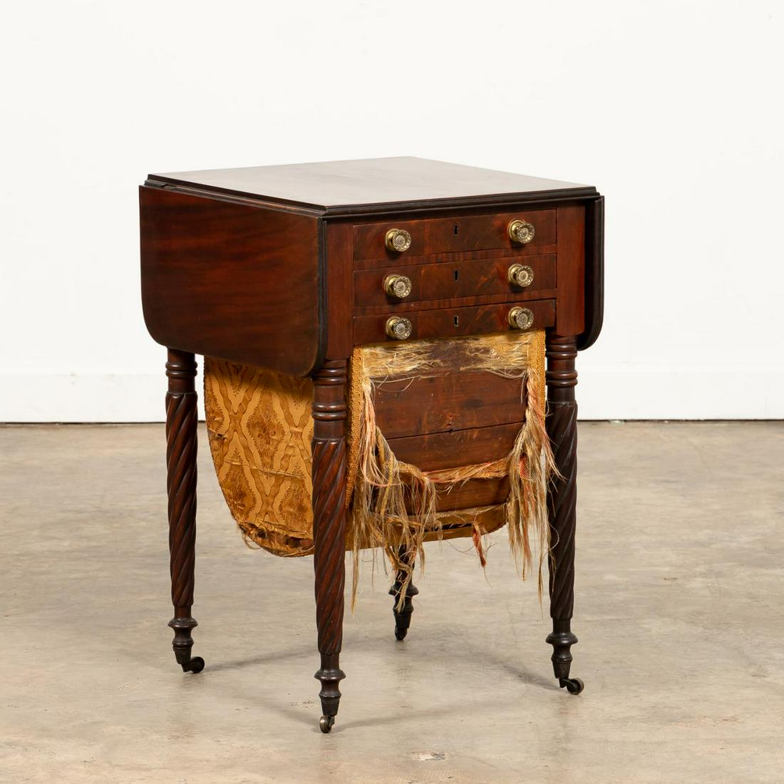 19TH C. AMERICAN FEDERAL MAHOGANY WORK TABLE (1 of 5)