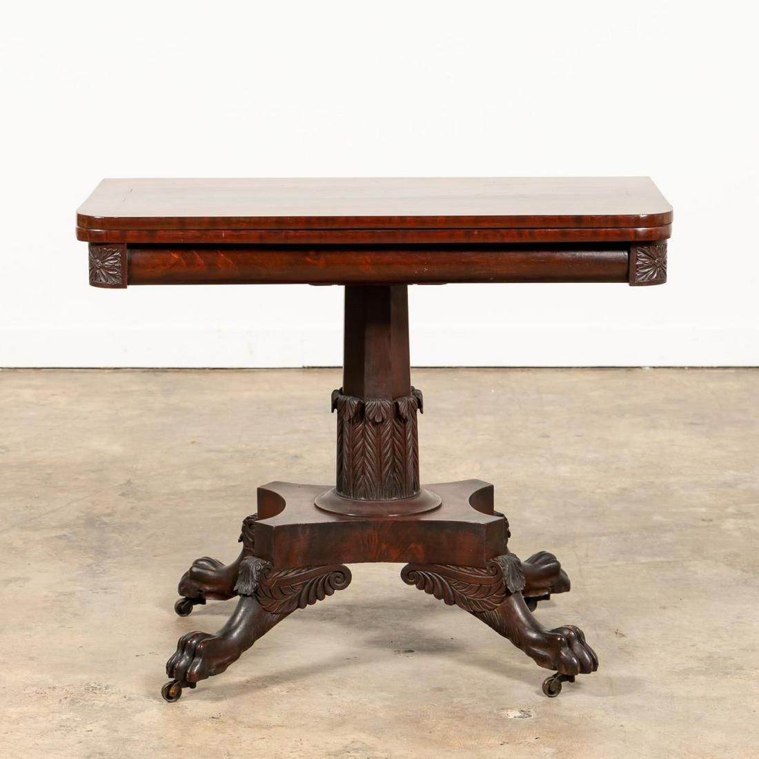 19TH C. AMERICAN CLASSICAL MAHOGANY GAMES TABLE (1 of 6)