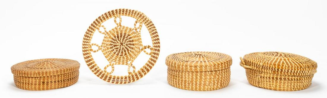 4 PCS, LOWCOUNTRY SWEETGRASS BASKETS & TRIVET (1 of 3)