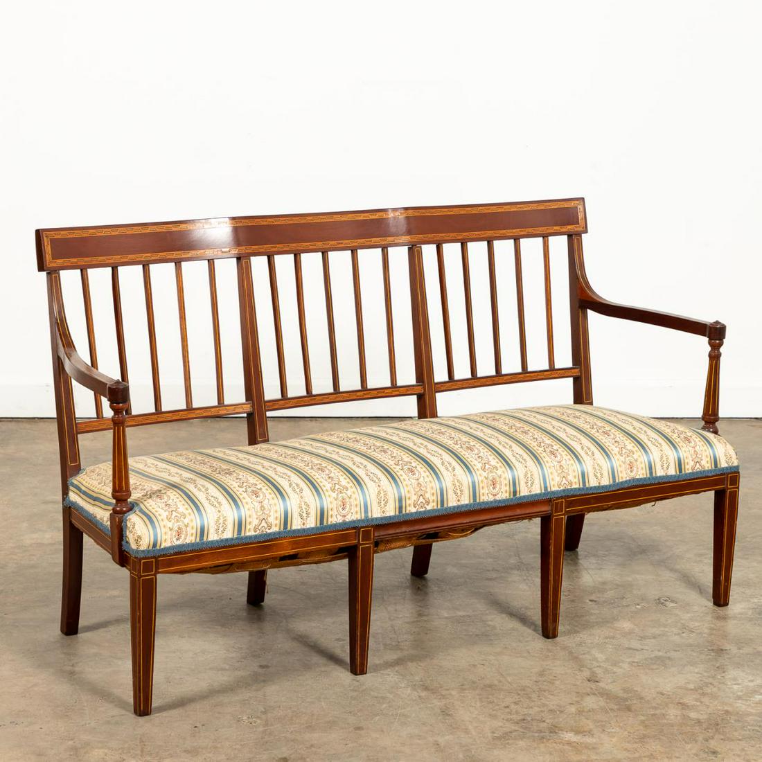 19TH C. AMERICAN FEDERAL STYLE INLAID SETTEE (1 of 5)