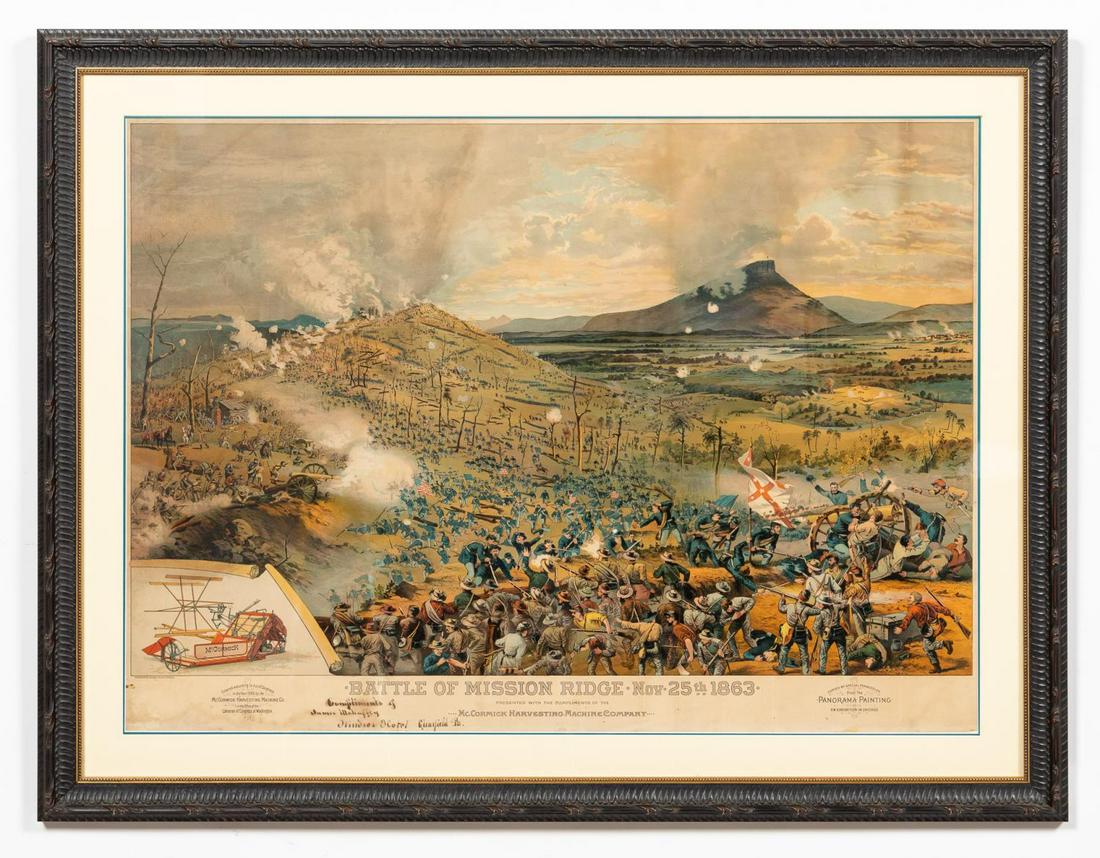 BATTLE OF MISSIONARY RIDGE, CIVIL WAR LITHOGRAPH, (1 of 4)